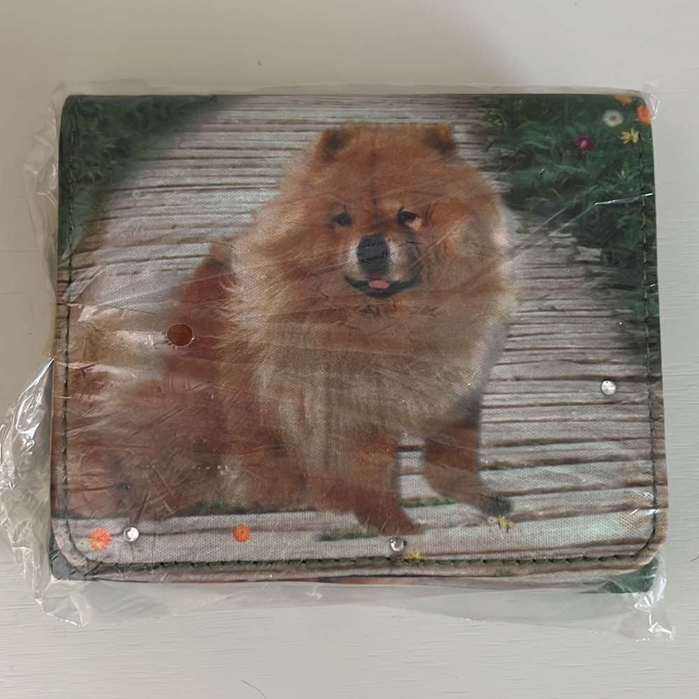 Chow Chow Trifold Microfiber Wallet